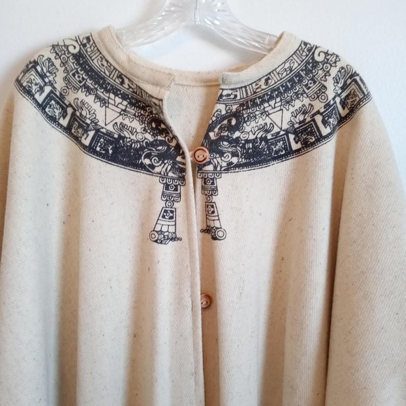 Wool Mexican Poncho - Picture 3 of 14